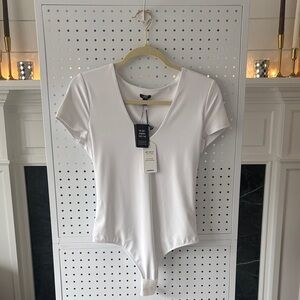 Express Classic White Short Sleeve Bodysuit